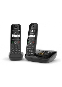 Р/Телефон Dect Gigaset AS690A DUO черный (труб. в компл.:2шт) автооветчик АОН