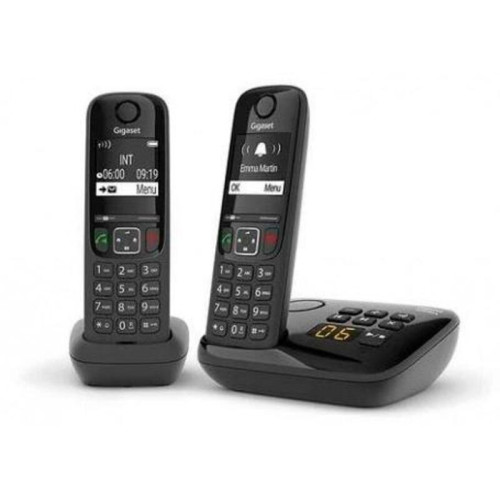 Р/Телефон Dect Gigaset AS690A DUO черный (труб. в компл.:2шт) автооветчик АОН