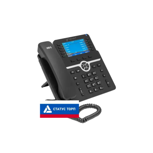 IP-телефон Flat-Phone B10: 20 SIP-аккаунтов, 2 порта 10/100/1000BASE-T (RJ-45), ЖК-дисплей, PoE, адаптер питания 220В, ТОРП