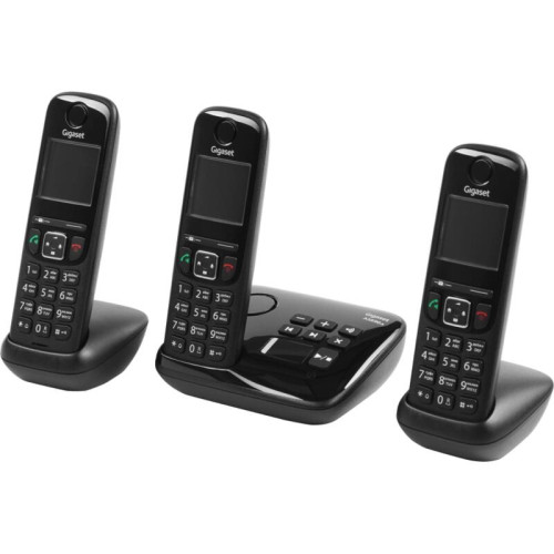 Р/Телефон Dect Gigaset AS690A Trio черный (труб. в компл.:3шт) автооветчик АОН Р/Телефон Dect Gigaset AS690A Trio черный (труб. в компл.:3шт) автооветчик АОН