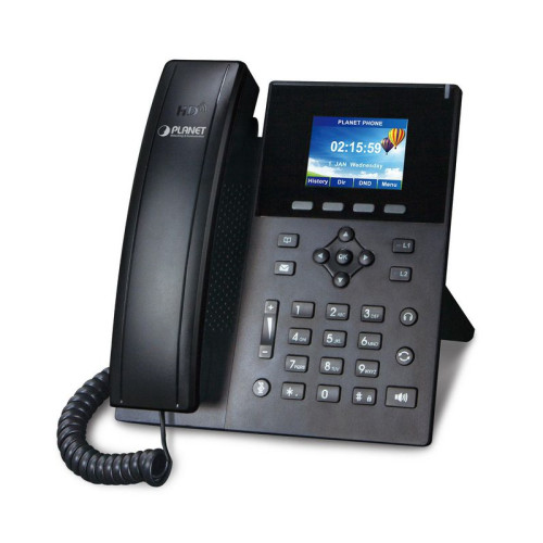 IP Телефон/ PLANET High Definition Color POE Gigabit IP Phone: (2.8-inch Color LCD,Opus & G.722 HD Voice, 6 SIP Lines, Dual Gigabit LAN, 802.3at/af POE, Multi-Language, 3-way Conferencing, Caller ID, DND, TLS, PoE, QoS, VPN, VLAN, STUN, IPv6, Auto Provisi