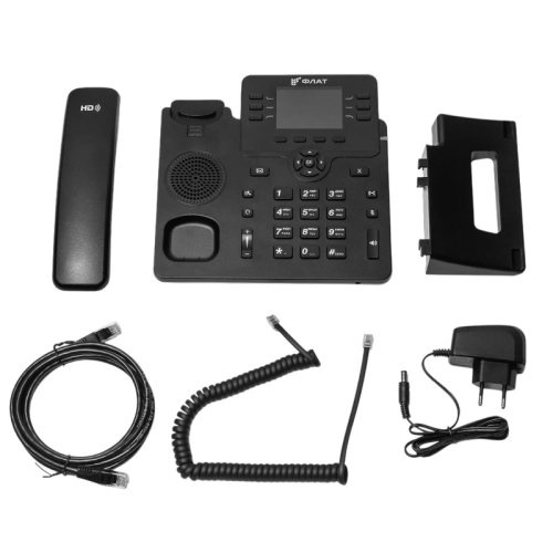 IP-телефон Flat-Phone B6: 6 SIP-аккаунтов, 2 порта 10/100/1000BASE-T (RJ-45), ЖК-дисплей, PoE,  адаптер питания 220В, ТОРП