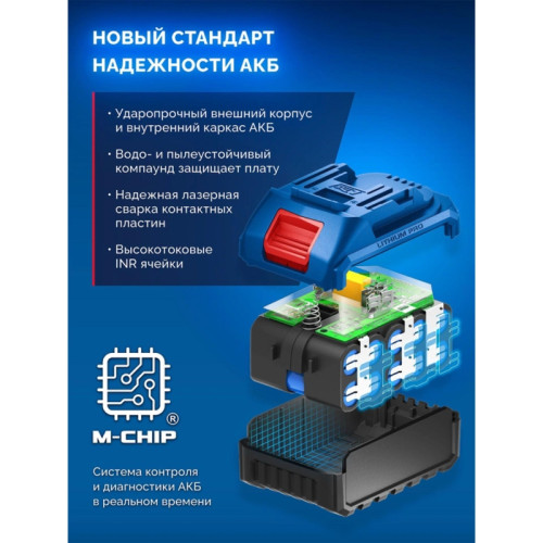 Батарея аккумуляторная Зубр Power PRO 20В 4Ач Li-Ion (BP-P-20-4) Батарея аккумуляторная Зубр Power PRO 20В 4Ач Li-Ion (BP-P-20-4)