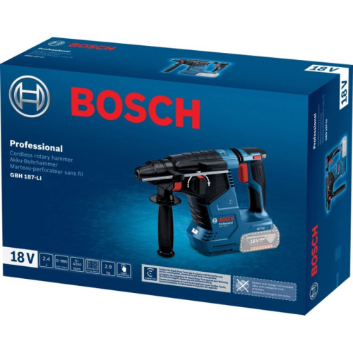 Перфоратор Bosch GBH 187-LI патрон:SDS-plus уд.:2.4Дж аккум. Перфоратор Bosch GBH 187-LI патрон:SDS-plus уд.:2.4Дж аккум.
