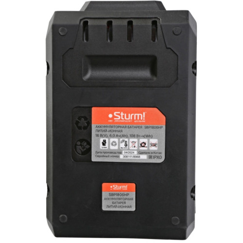 Батарея аккумуляторная Sturm! SBP1806HP 18В 6Ач Li-Ion Батарея аккумуляторная Sturm! SBP1806HP 18В 6Ач Li-Ion