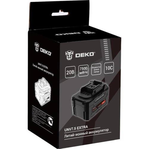 Батарея аккумуляторная Deko UNV7.5 EXTRA 20В 7.5Ач Li-Ion (063-4499)
