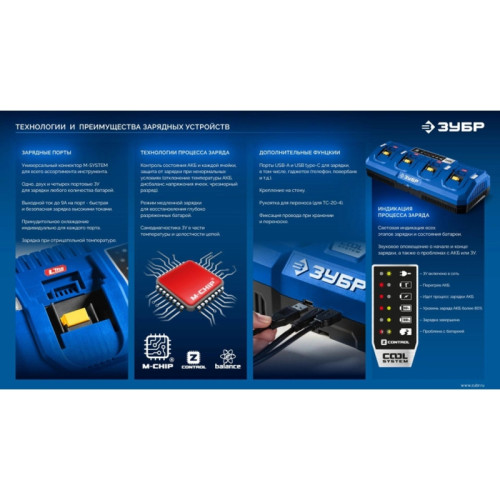 Батарея аккумуляторная Зубр Power PRO 20В 4Ач Li-Ion (BP-P-20-4) Батарея аккумуляторная Зубр Power PRO 20В 4Ач Li-Ion (BP-P-20-4)