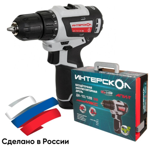 Дрель-шуруповерт Интерскол ДА-10/12В 38 аккум. патрон:быстрозажимной (кейс в комплекте) (757.3.2.46) Дрель-шуруповерт Интерскол ДА-10/12В 38 аккум. патрон:быстрозажимной (кейс в комплекте) (757.3.2.46)