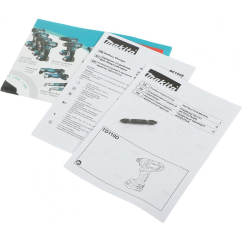 Шуруповерт Makita TD110DWAE аккум. патрон:держатель бит 1/4