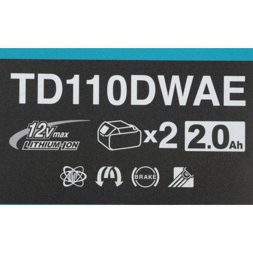 Шуруповерт Makita TD110DWAE аккум. патрон:держатель бит 1/4