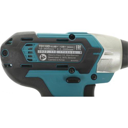 Шуруповерт Makita TD110DWAE аккум. патрон:держатель бит 1/4