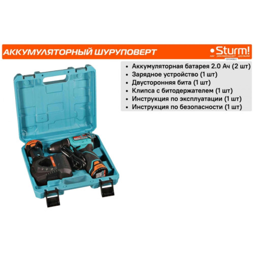 Шуруповерт Sturm! CD1240BLC аккум. патрон:быстрозажимной (кейс в комплекте) Шуруповерт Sturm! CD1240BLC аккум. патрон:быстрозажимной (кейс в комплекте)