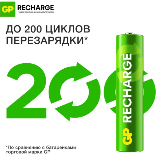 Аккумулятор GP RECHARGE AAA NiMH 400mAh (4шт)