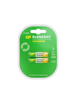 Перезаряжаемые аккумуляторы GP ReEnergy 100AAAHC AAA, емкость 930 мАч - 2 шт. в клемшеле