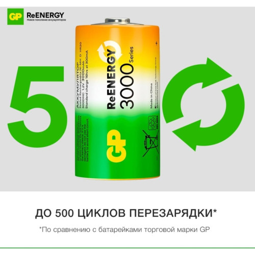 Аккумулятор GP 300DHC D NiMH 3000mAh (2шт) Аккумулятор GP 300DHC D NiMH 3000mAh (2шт)