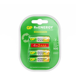 Аккумулятор GP Rechargeable 100AAAHC4/2RGY-2CRCB6 AAA NiMH 930mAh (6шт) блистер