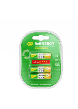 Аккумулятор GP Rechargeable 100AAAHC4/2RGY-2CRCB6 AAA NiMH 930mAh (6шт) блистер