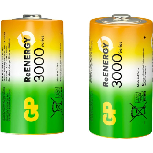 Аккумулятор GP 300DHC D NiMH 3000mAh (2шт) Аккумулятор GP 300DHC D NiMH 3000mAh (2шт)