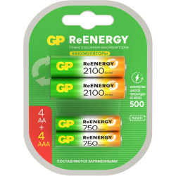 Аккумулятор GP 210AAHC АА+75AAAHC AAA NiMH 2000mAh (4шт)