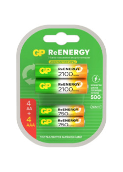 Аккумулятор GP 210AAHC АА+75AAAHC AAA NiMH 2000mAh (4шт)