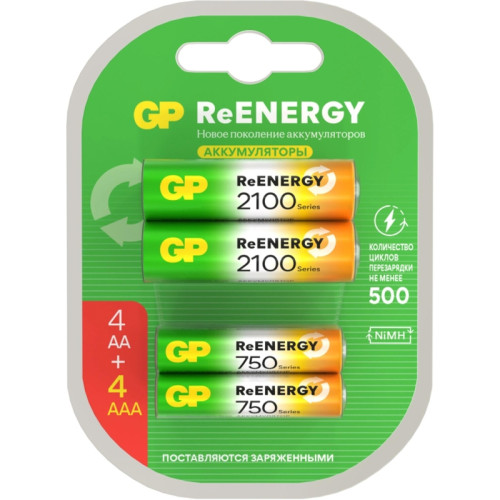 Аккумулятор GP 210AAHC АА+75AAAHC AAA NiMH 2000mAh (4шт)