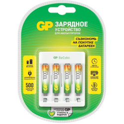 Зарядное устройство GP Rechargeable E411/100AAAHCCS-2CR1 AA/AAA NiMH 1000mAh (4шт) блистер