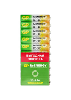 Аккумулятор GP 100AAAHCRGY-CRB10 AAA NiMH 1000mAh (10шт) блистер