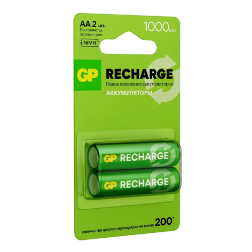 Перезаряжаемые аккумуляторы GP Smart Energy AA, емкость 1000 мАч - 2 шт. в блистере