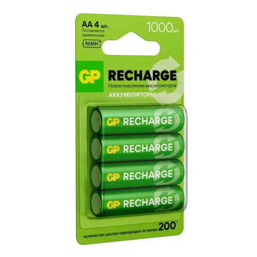 Перезаряжаемые аккумуляторы GP Smart Energy AA, емкость 1000 мАч - 4 шт. в блистере