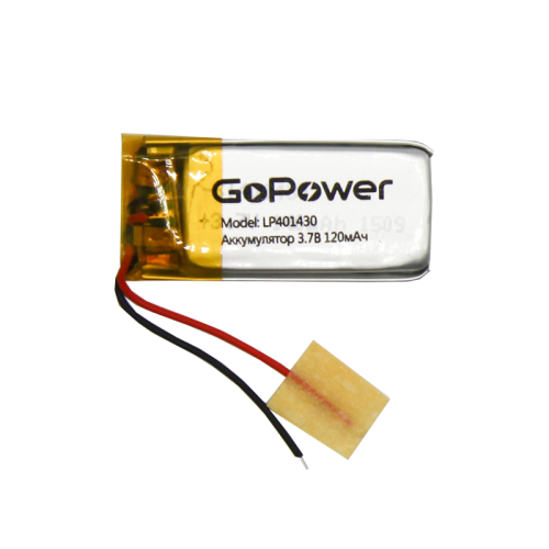 Аккумулятор Li-Pol GoPower LP401430 PK1 3.7V 120mAh (1/10/250)