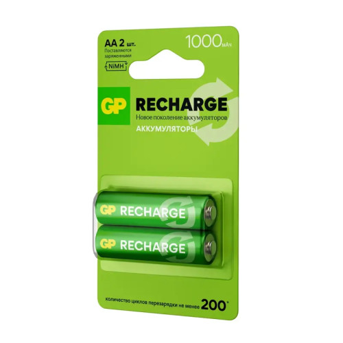 Перезаряжаемые аккумуляторы GP Smart Energy AA, емкость 1000 мАч - 2 шт. в блистере