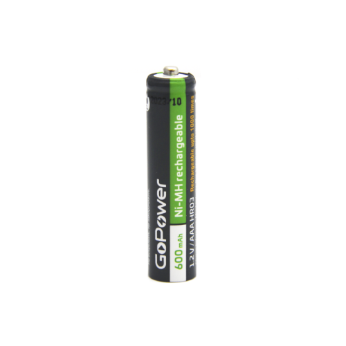 Аккумулятор бытовой GoPower HR03 AAA BL2 NI-MH 600mAh (2/20/320) блистер (2 шт.)