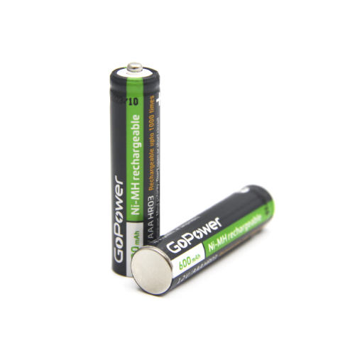 Аккумулятор бытовой GoPower HR03 AAA BL2 NI-MH 600mAh (2/20/320) блистер (2 шт.)