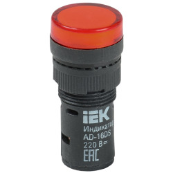Лампа/ Лампа AD16DS LED матрица d16мм красный 230В AC