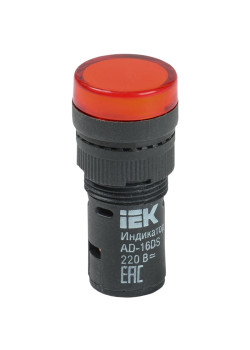 Лампа/ Лампа AD16DS LED матрица d16мм красный 230В AC