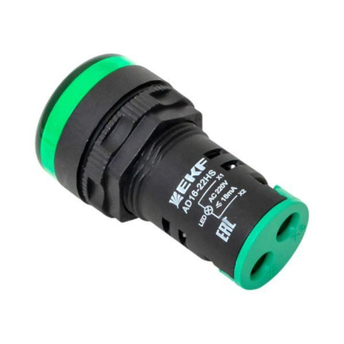 Лампа/ Лампа AD16-22HS LED матрица 22мм зеленый