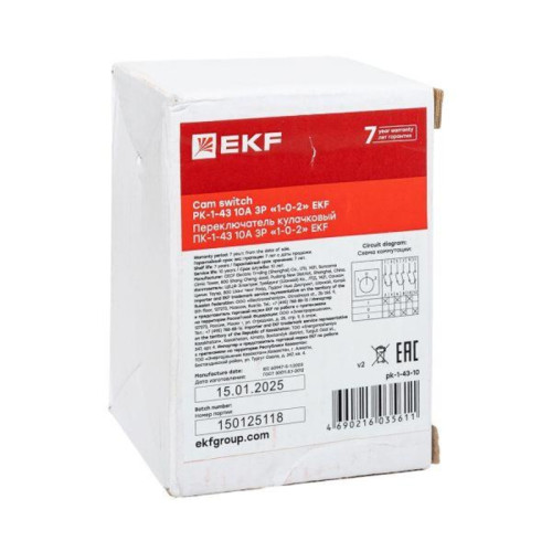 Переключатель кулачковый/ Переключатель кулачковый ПК-1-43 10А 3P 1-0-2 PROxima