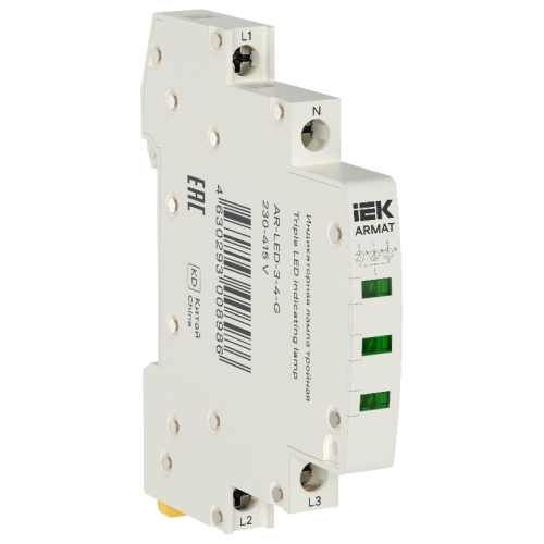ARMAT Лампа инд. тройная LED 230-415В AC зел. IEK