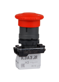 Кнопка КМЕ5611мФ-красный-1но+1нз-гриб-IP65