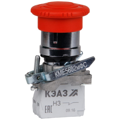 Кнопка КМЕ/ Кнопка КМЕ5602мФС-красный-0но+2нз-гриб-фикс-IP65