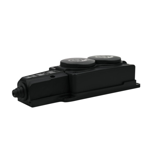 Колодка/ Колодка 2х розетка двойная 2К+З каучуковая 16А/250В IP44 Черная MultiSet