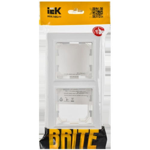 Рамка/ BRITE рамка 2-местная IP44 РУ-2-БрАБ-44 арктический белый IEK
