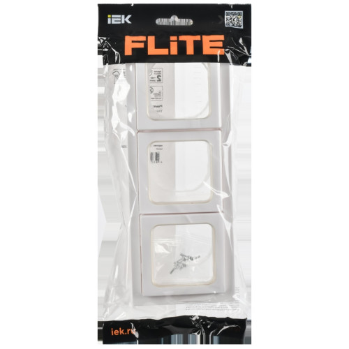 Рамка/ FLITE рамка 3-местная IP55 Рпро-3-55-ФлБ белый IEK