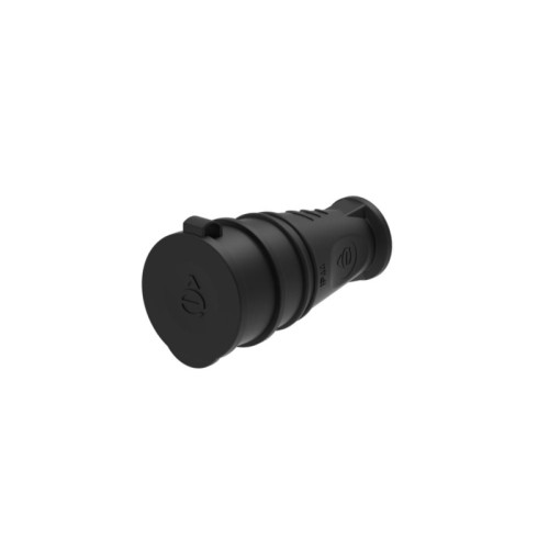 Розетка/ Розетка 2К+З кабельная каучуковая 16А/250В IP44 Черная MultiSet