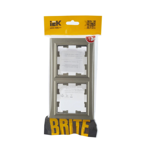 Рамка/ BRITE Рамка 2 поста IP44 РУ-2-БрШ-44 шампань