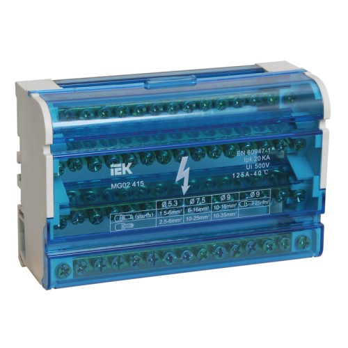 Шины на DIN-рейку в корпусе (кросс-модуль) ШНК 4х15 3L+PEN ИЭК