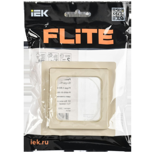 Рамка/ FLITE рамка 1-местная IP55 Рпро-1-55-ФлСл сливочный IEK