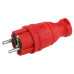 Вилка каучуковая/ Вилка каучуковая з/з прямая 16A IP44 красная V8-RED-IP44