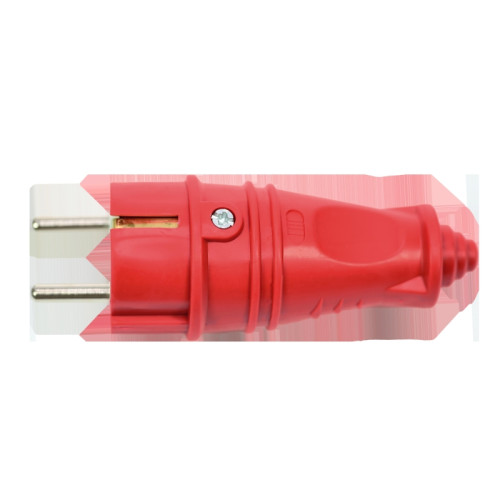 Вилка/ MultiSet Вилка 2К+З прямая каучуковая 16А/250В IP44 Красная