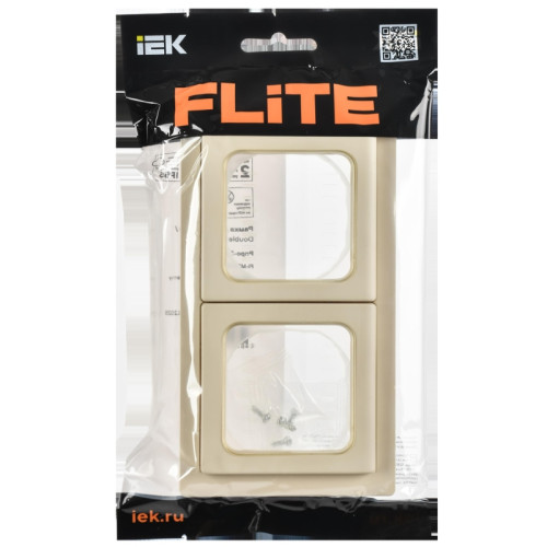 Рамка/ FLITE рамка 2-местная IP55 Рпро-2-55-ФлСл сливочный IEK